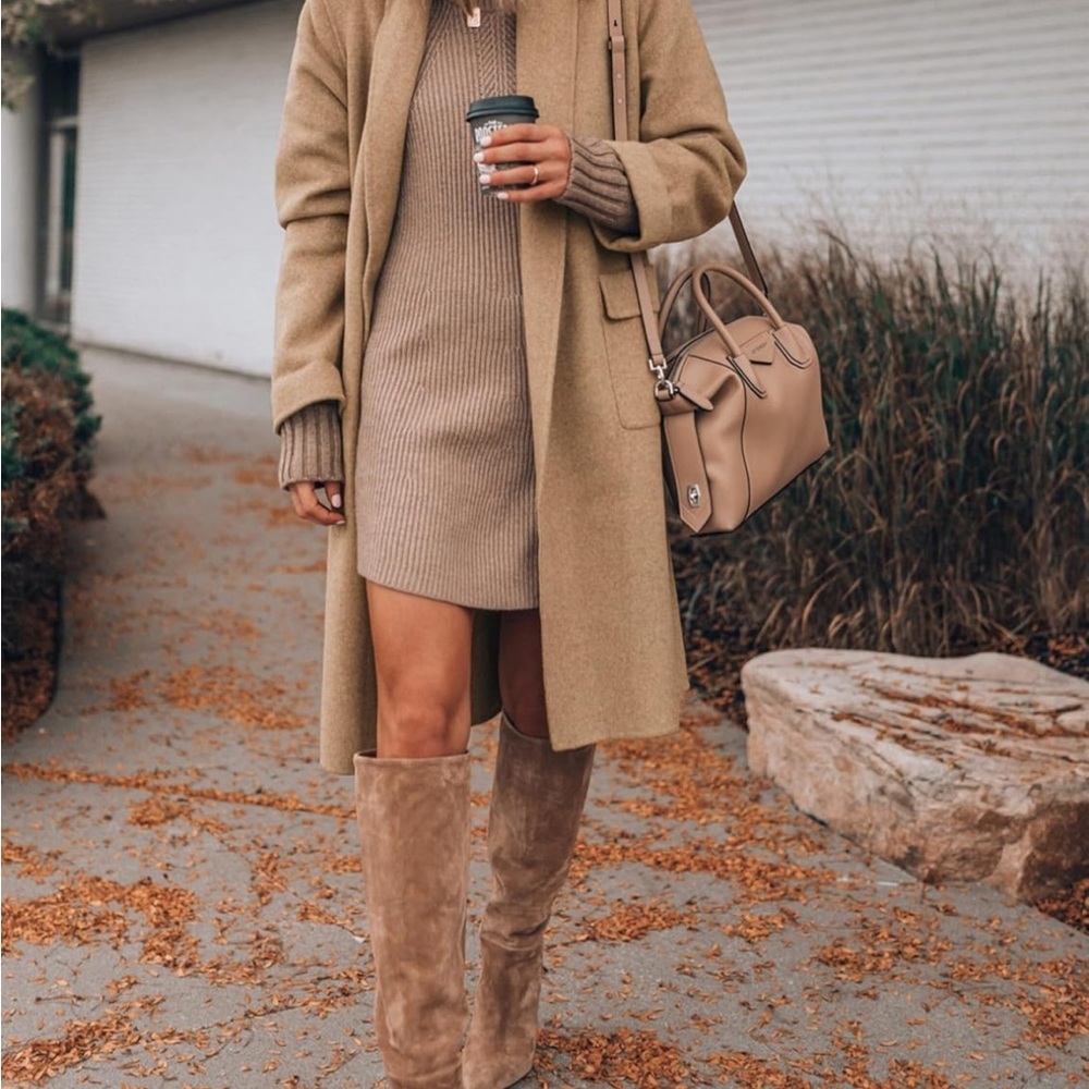 Women's Long Cardigan faux Wool Coat Open Front Pocket Warm Lapel Jacket Coat